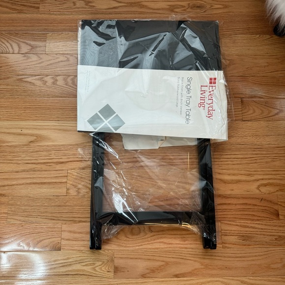 everyday living black single tray table - Picture 2 of 9